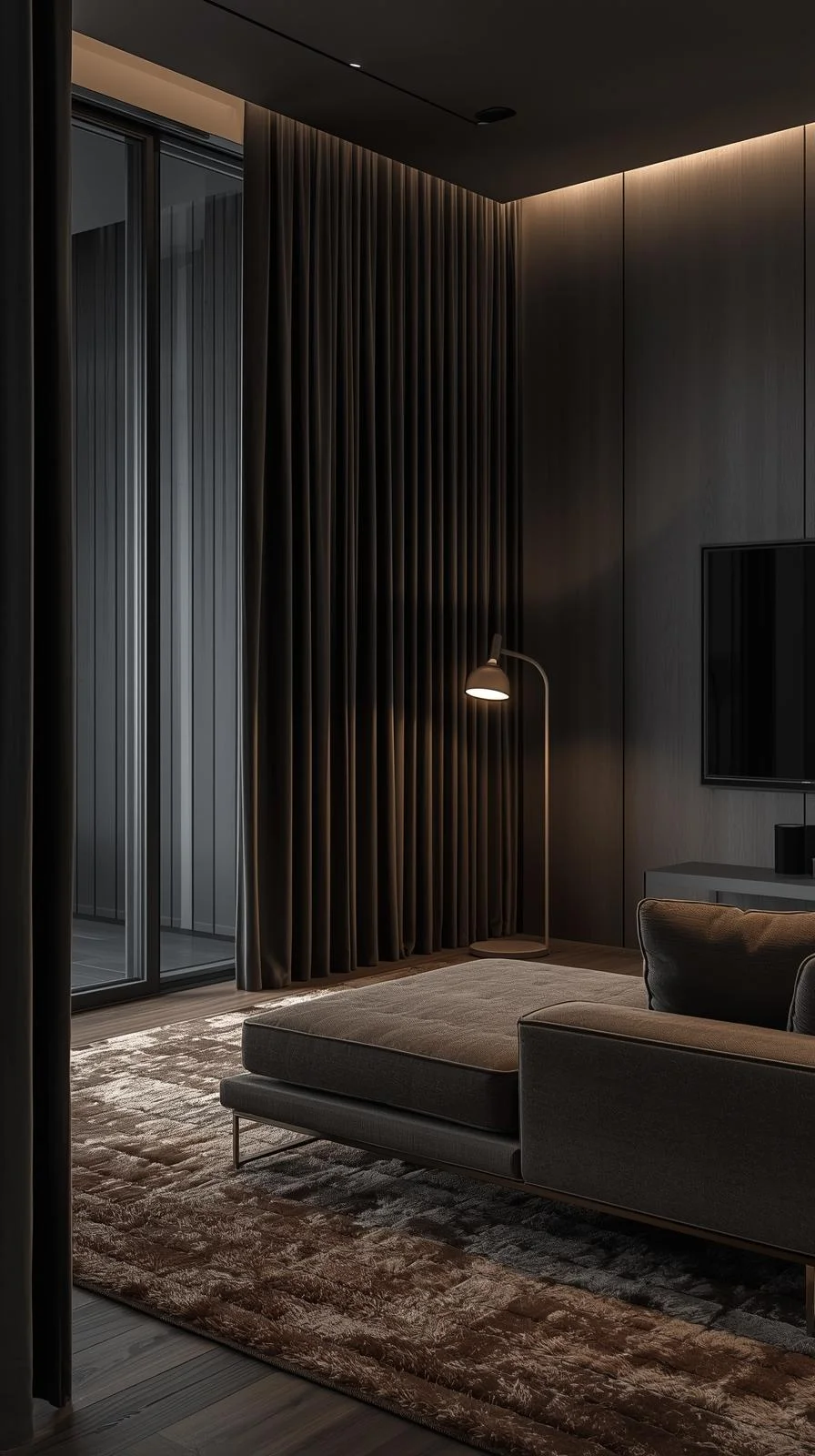 Blackout curtains for living room windows providing full light control and a cozy, stylish atmosphere.