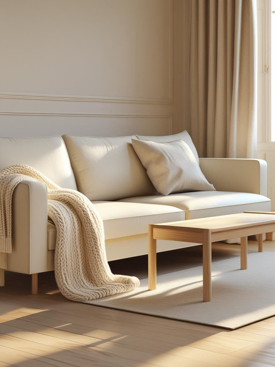 Stockholm style room blending minimalism with warmth using soft textures, natural materials, and clean Scandinavian lines.