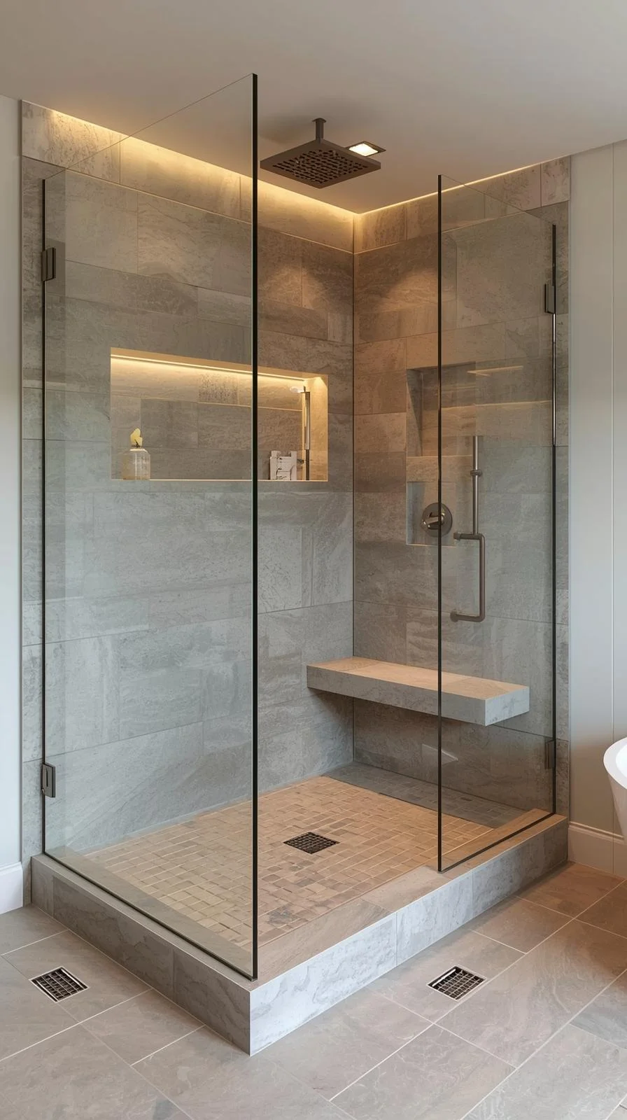 Walk In Shower With Wall No Door Ideas