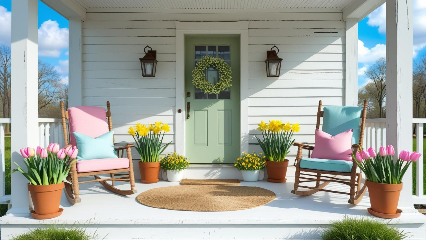 Spring refresh for a farmhouse porch