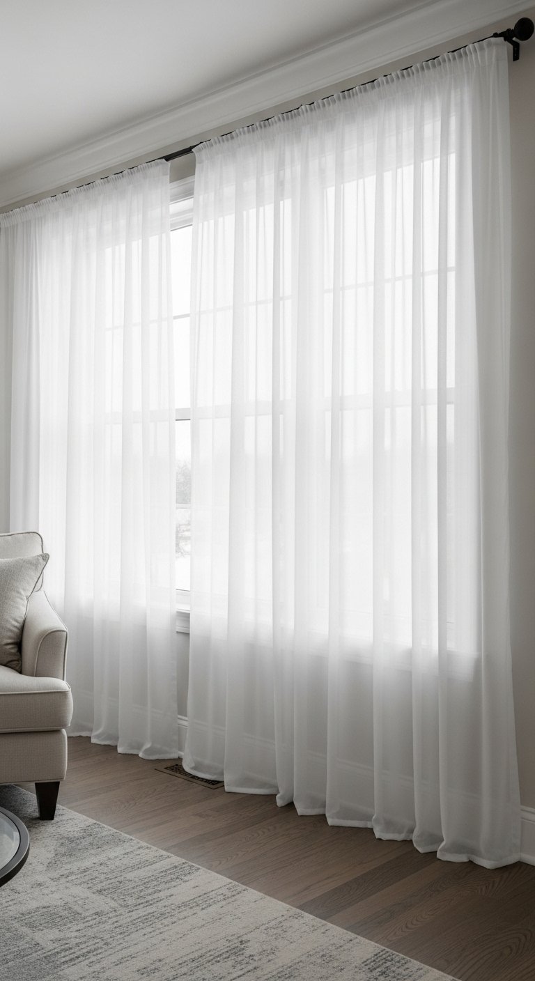12 Big Windows Living Room Sheer Curtains Ideas for a Bright Space