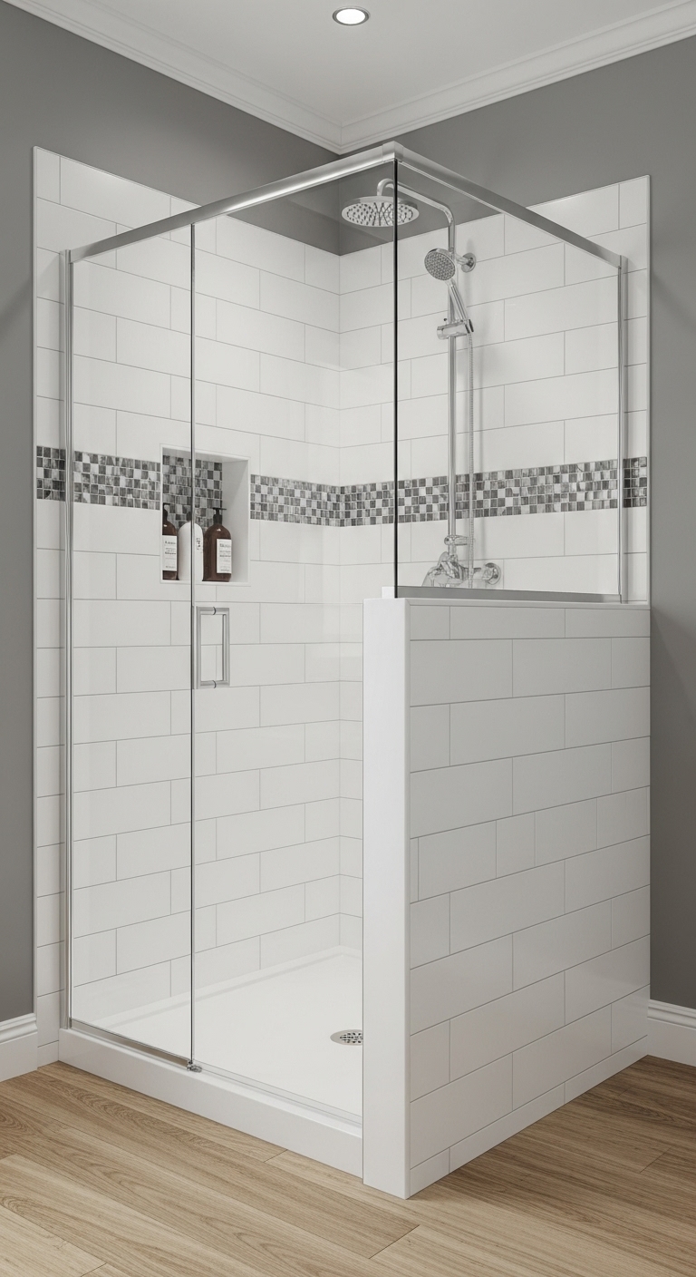10 Corner Walk In Shower With Wall No Door Ideas That Save Space